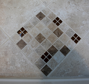 bathroom floor tile accents
